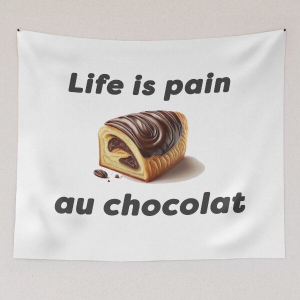 Item preview, Life is Pain Au Chocolat Illustration designed and sold by unrealartwork.