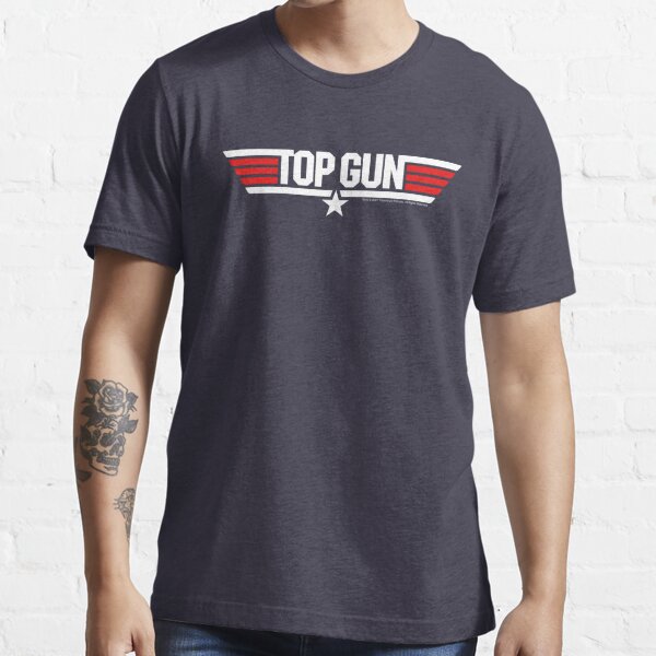 Top Gun Vintage Movie Logo Gray T-Shirt, Graphic Movie Tees