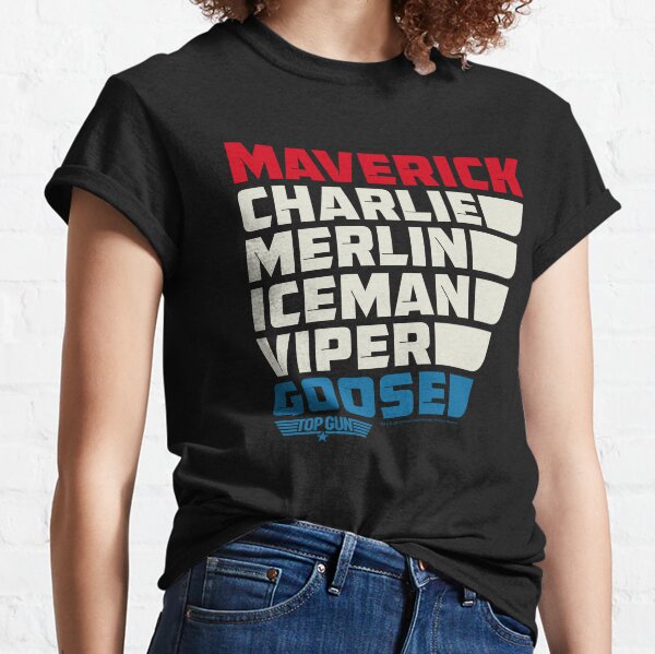 Top Gun Colorful Wing Man Name Stack Classic T-Shirt