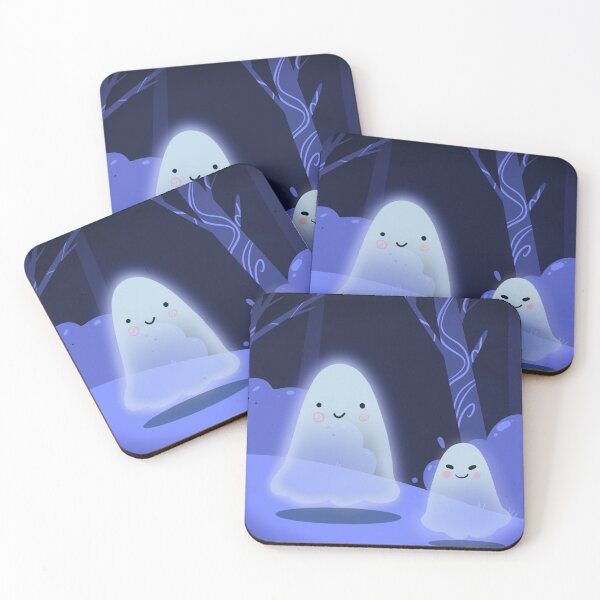 Item preview, two ghosts in the forest at night designed and sold by Kroshkacahes.