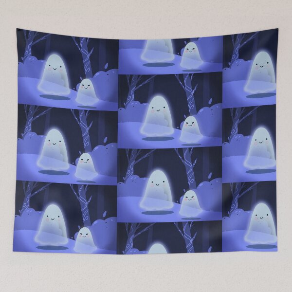 Item preview, two ghosts in the forest at night designed and sold by Kroshkacahes.