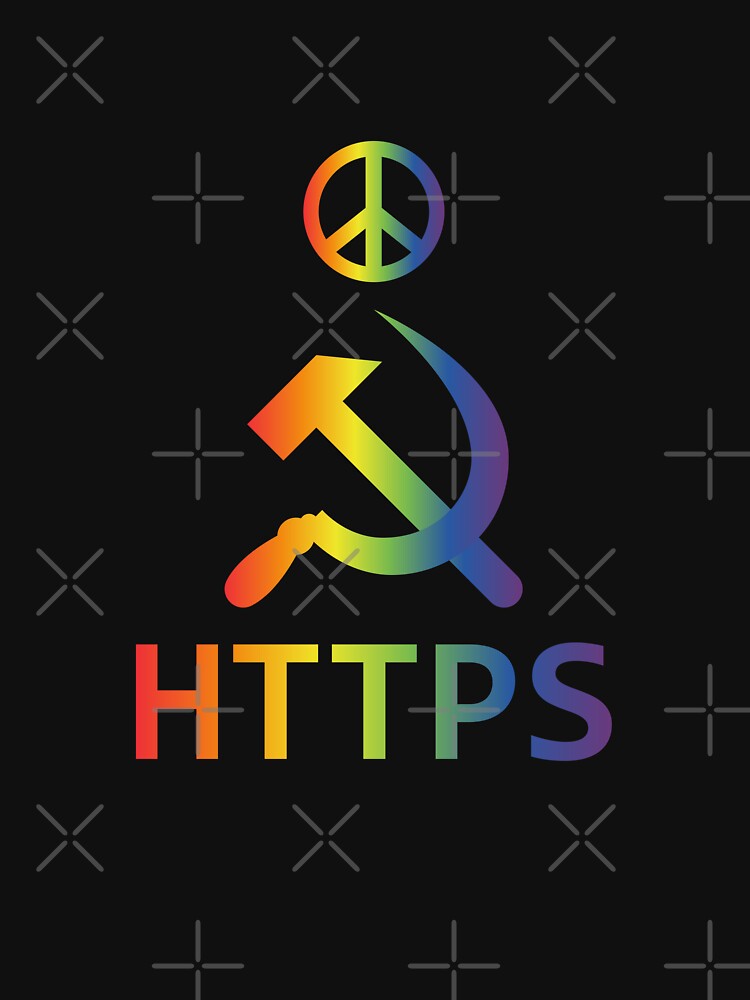 Thumbnail 7 of 7, Classic T-Shirt, Secure Internet - Rainbow Peace designed and sold by 3FreaksWith.