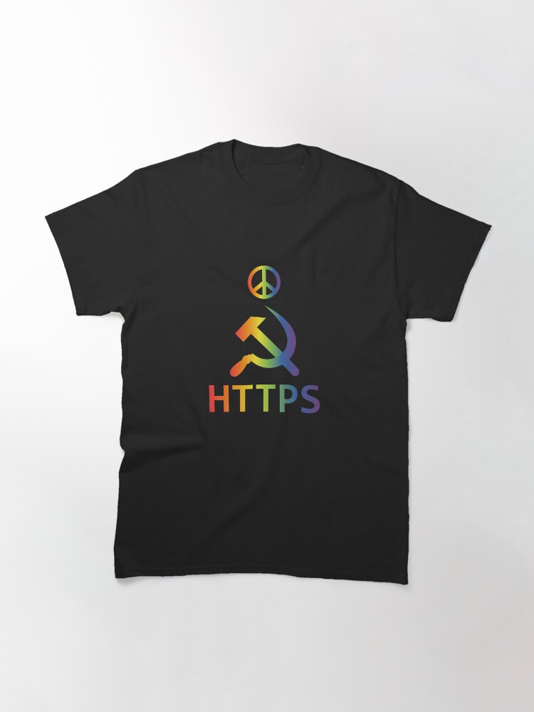 Thumbnail 3 of 7, Classic T-Shirt, Secure Internet - Rainbow Peace designed and sold by 3FreaksWith.