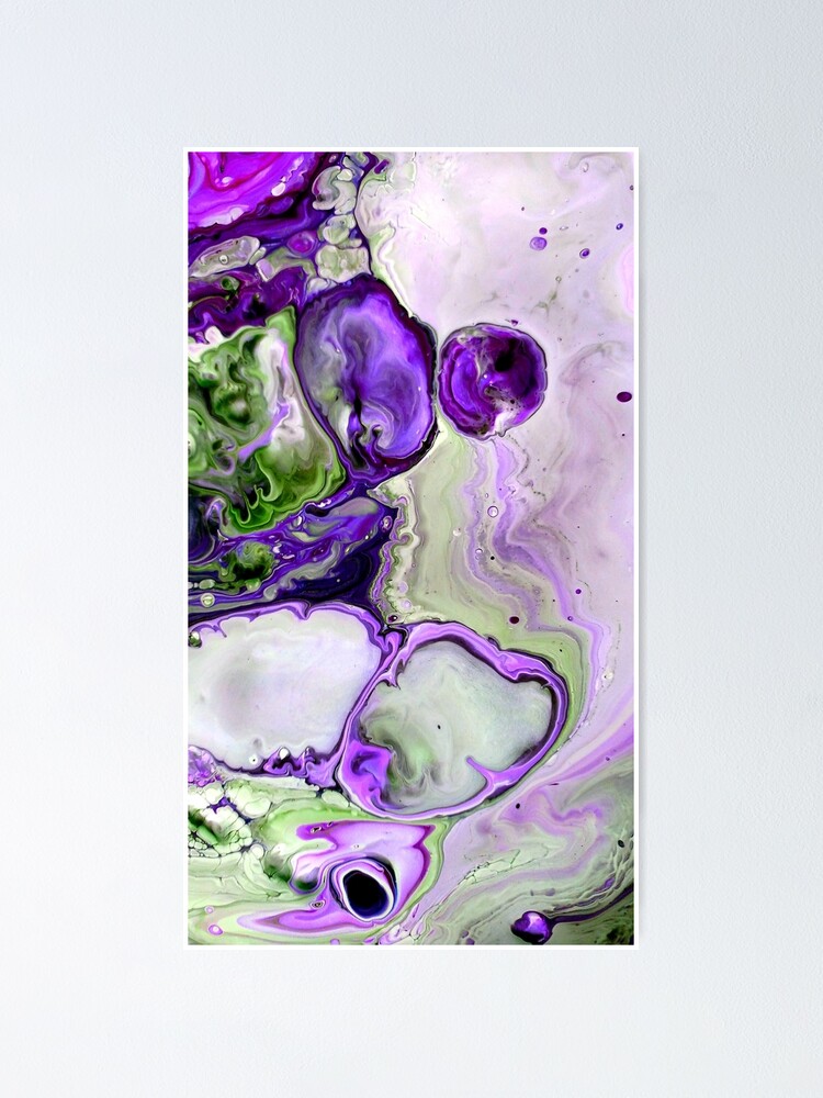 "Ultra Violet Fluid Abstract Marble Art Purple Abstract Art " Poster