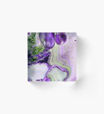 Ultraviolette flüssige abstrakte Marmorkunst - purpurrote abstrakte Kunst Acrylblock