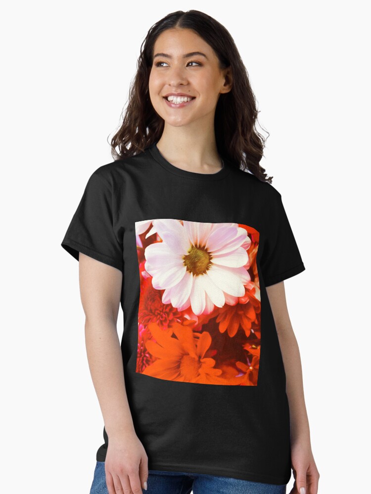 Thumbnail 2 of 7, Classic T-Shirt, Daisy in the Red designed and sold by OneDayArt.