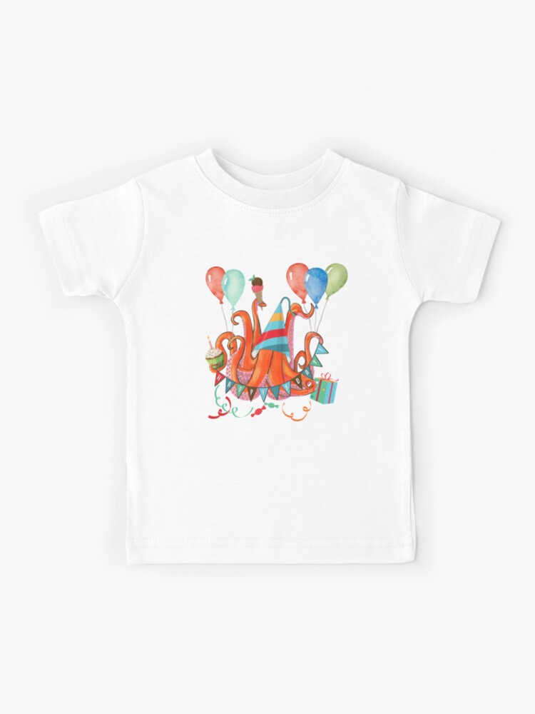 Funny Octopus Happy Birthday Kids T Shirt By Ninakohl Redbubble - happy birthday demember 28th banner roblox