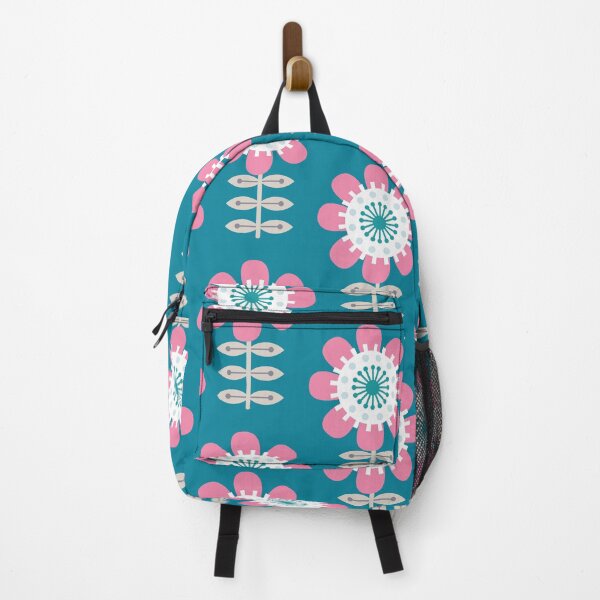 Item preview, Flowers suns-pattern teal, pink and white designed and sold by IlustraDeni.