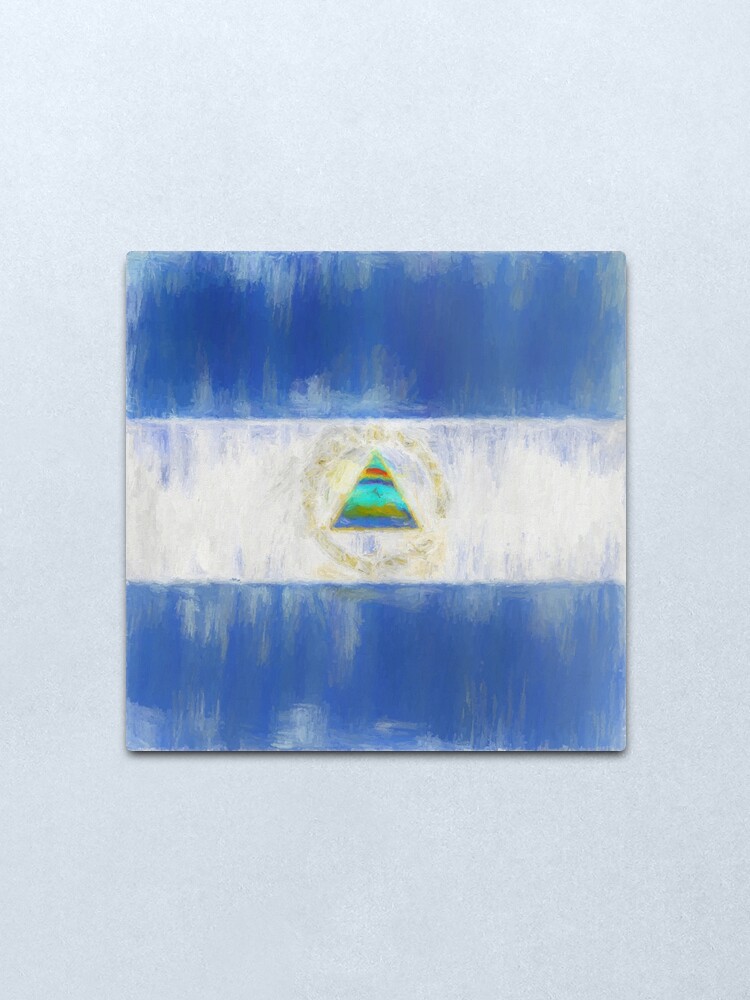 Alternate view of Nicaragua Flag Reworked No. 1, Series 2 Metal Print