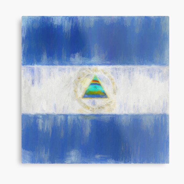 Nicaragua Flag Reworked No. 1, Series 2 Metal Print
