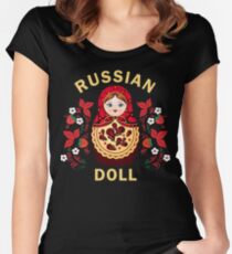 Matryoshka Doll Russian Doll Khokhloma Women's Fitted Scoop T-Shirt