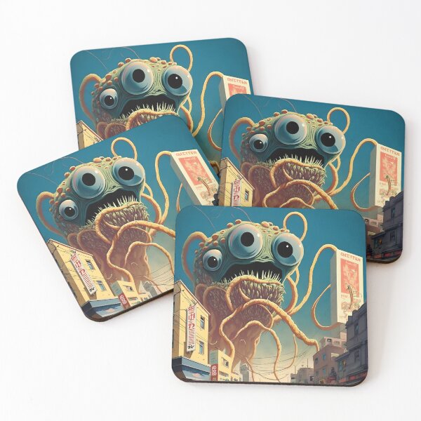 Item preview, Evil Alien Monster Destroys City Japanese Anime Retro 50s designed and sold by AIWanderer.