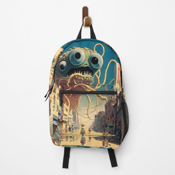 Item preview, Evil Alien Monster Destroys City Japanese Anime Retro 50s designed and sold by AIWanderer.