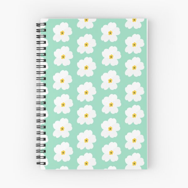 Item preview, White Primrose Pattern on Mint Background designed and sold by Lindsay Marie Patterns.