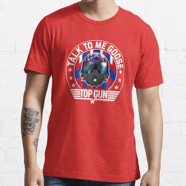 Top Gun Talk To Me Goose Maverick Stars & Stripes Movie Logo Essential T- Shirt for Sale by FifthSun