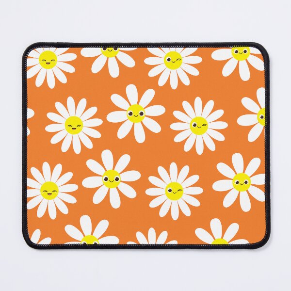 Item preview, Retro Orange Happy Face Daisies Seamless Pattern designed and sold by ClaudiaFlores.