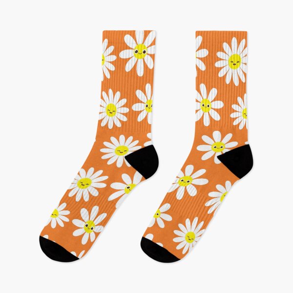 Item preview, Retro Orange Happy Face Daisies Seamless Pattern  designed and sold by ClaudiaFlores.