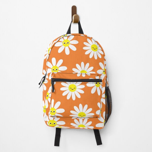 Item preview, Retro Orange Happy Face Daisies Seamless Pattern  designed and sold by ClaudiaFlores.
