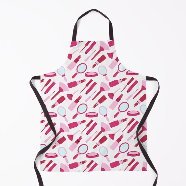 Item preview, Pink Makeup Pattern with lipstick, mirror, powder, brush and mascara designed and sold by Lindsay Marie Patterns.