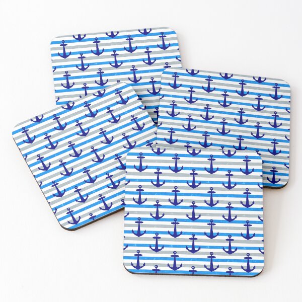 Item preview, Nautical Anchor With Blue Stripes designed and sold by Packrat.