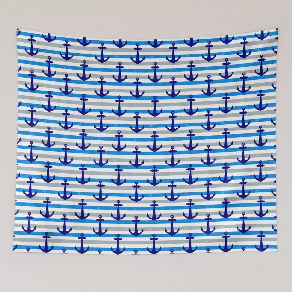 Item preview, Nautical Anchor With Blue Stripes designed and sold by Packrat.