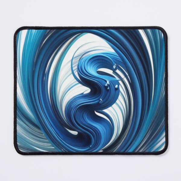 Item preview, Abstract Inner Sculpture of Waves Inside A Circle of Blue and White  designed and sold by FlowingMovement.