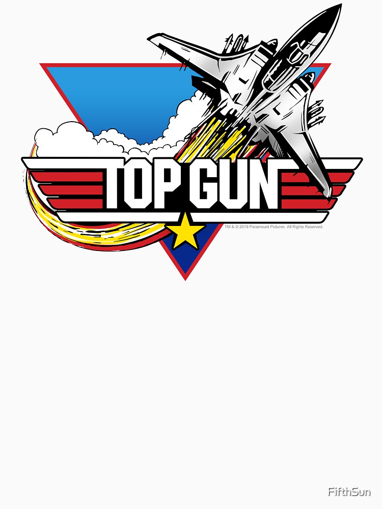 Top Gun Vintage Distressed Logo with Jet T-Shirt