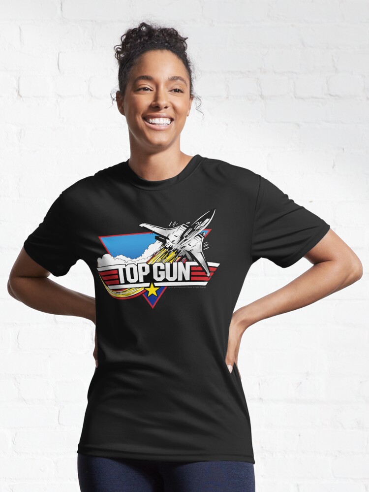 Top Gun Classic Vintage Jet Stars & Stripes Movie Logo Printed T-Shirt