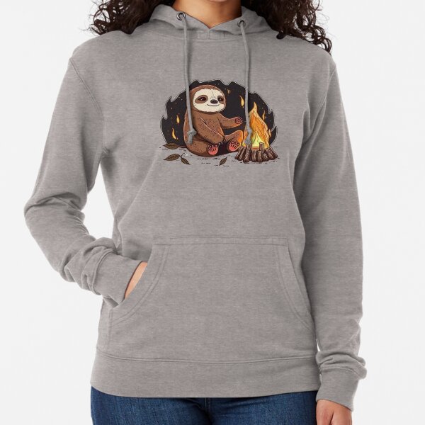 Campfire Sloth Lightweight Hoodie