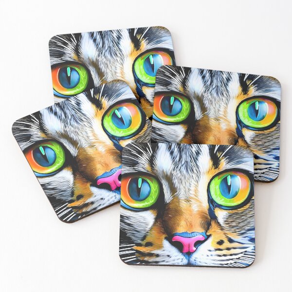 Item preview, Feline Intensity: A Close-Up of a Cat's Majestic Gaze designed and sold by ElLocoMus.
