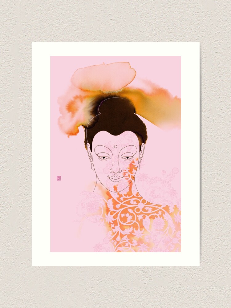 Alternate view of Pink Gautama Buddha Art Print