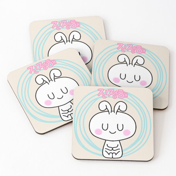 Item preview, The meditating cute bunny. With sentence says, "Take it easy or calm down" in Korean. designed and sold by Kimchi-style-.