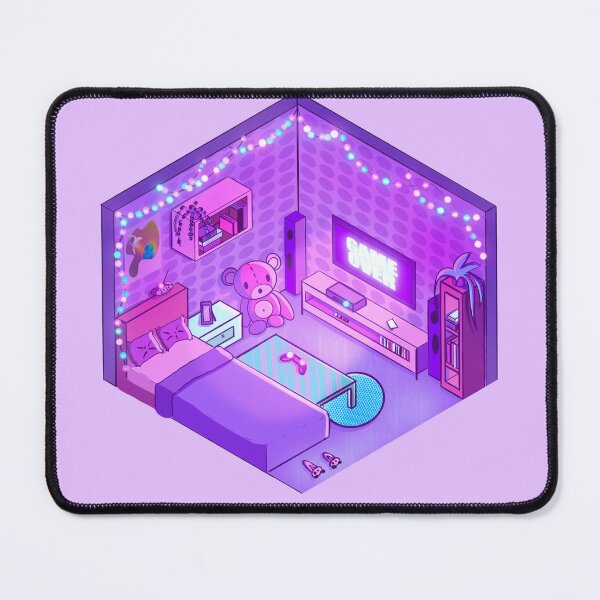 Item preview, Isometric neon gamer room designed and sold by Kroshkacahes.