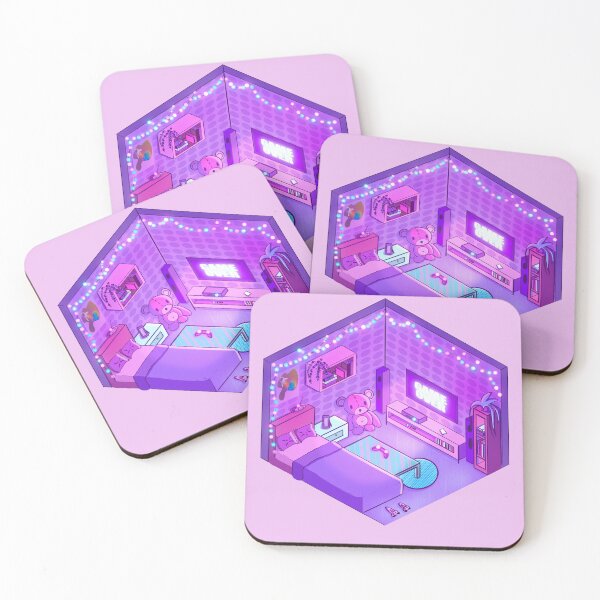 Item preview, Isometric neon gamer room designed and sold by Kroshkacahes.