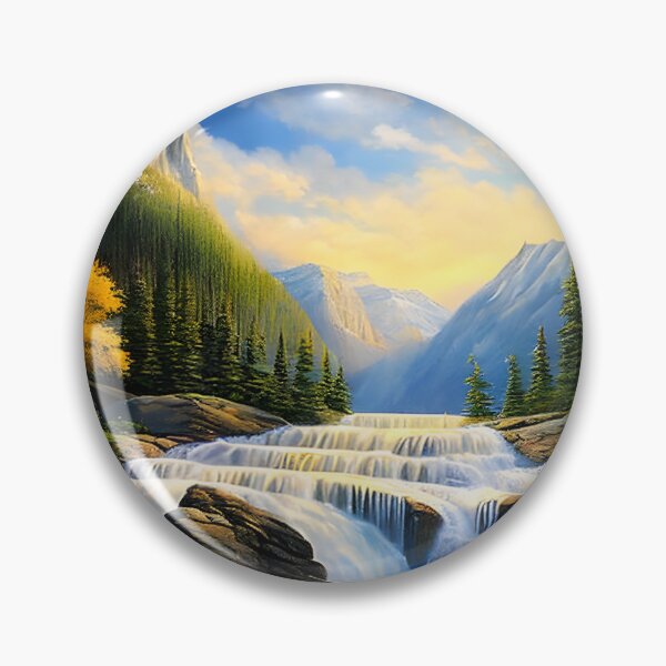Item preview, Mountain waterfall landscape designed and sold by ElLocoMus.