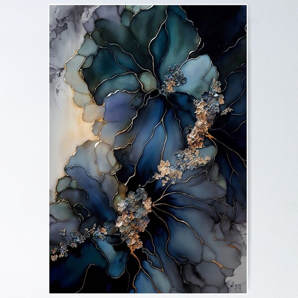 Item preview, Hydrangea Hues - Abstract Alcohol Ink Resin Art designed and sold by inkvestor.