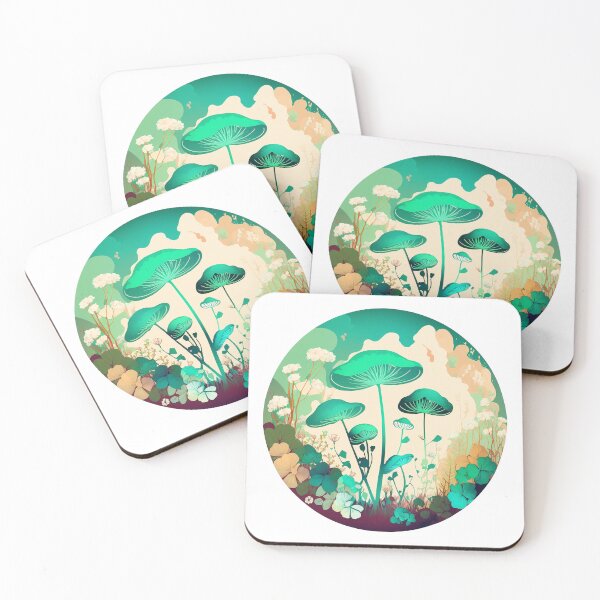 Item preview, Groovy Cottagecore Mushrooms in the Forest designed and sold by TheJadeCat.