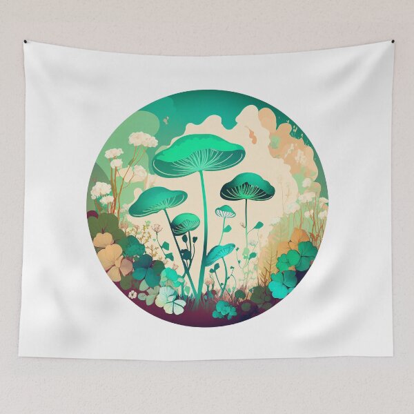Item preview, Groovy Cottagecore Mushrooms in the Forest designed and sold by TheJadeCat.