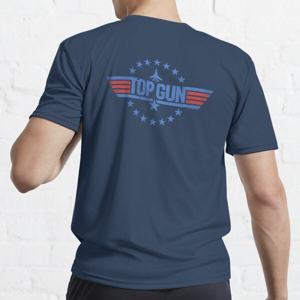 Top Gun Classic Vintage Blue & Red Movie Stars Logo Printed T-Shirt