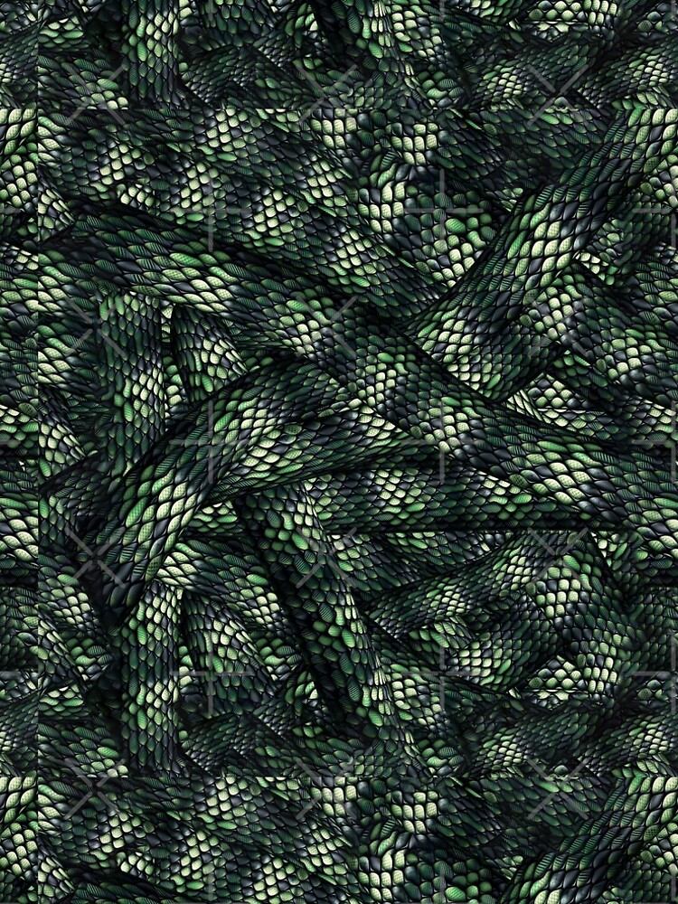 Snakeskin 3D Print Green and Black snake skin clothing selection for unique  or custom Design, Leggings, T shirt, " A-Line Dress for Sale by deluxelion  | Redbubble