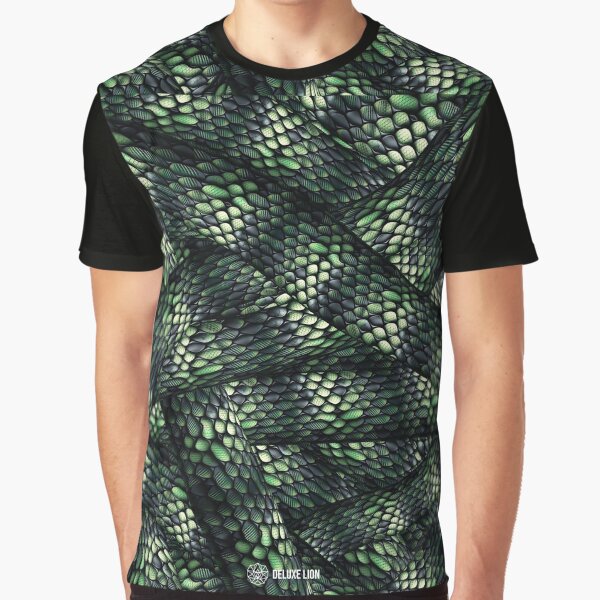 Item preview,  Snakeskin 3D Print Green and Black snake skin clothing selection for unique or custom Design, Leggings, T shirt,  designed and sold by deluxelion.