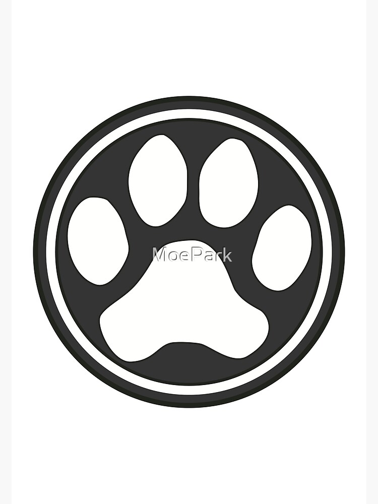 Cute Dog Paw Print in Black and White Circle Poster for Sale by MoePark