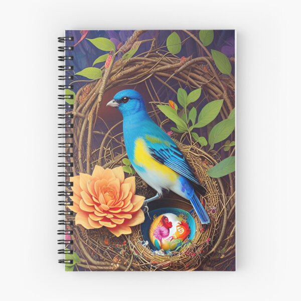Item preview, Blue Birds Nest with Blooming Flower and A Large Egg designed and sold by FantasyEmpire.