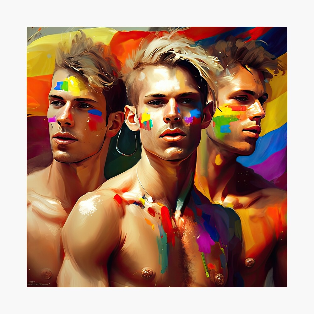 Proud Guy at a Gay Pride Parade Poster