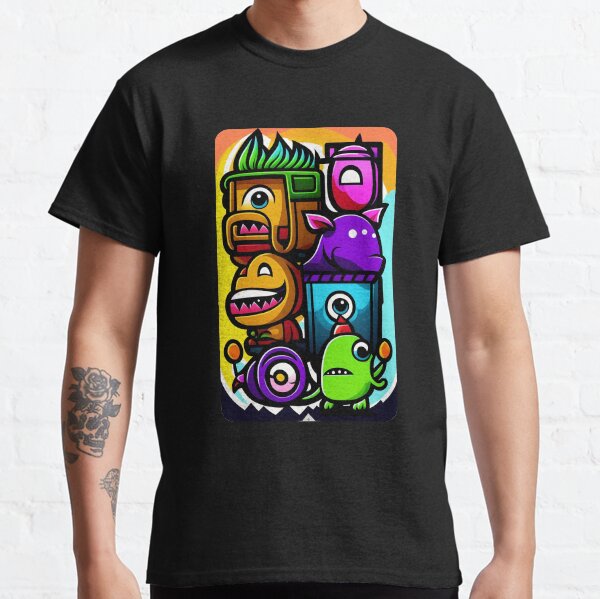 "Fire Hair" Cavalcade of Stacked and Fun Cartoon Monsters...For Everyone! Classic T-Shirt