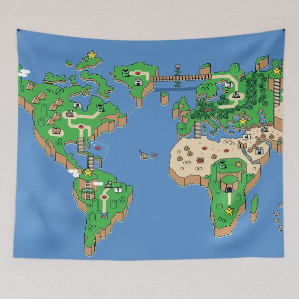 Item preview, Vintage Game World Map of Earth designed and sold by AnimeBottomBoys.