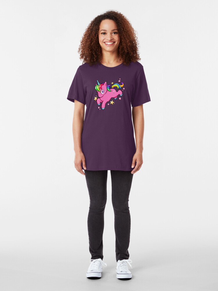 Alternate view of Magical Rainbow Unicorn Slim Fit T-Shirt