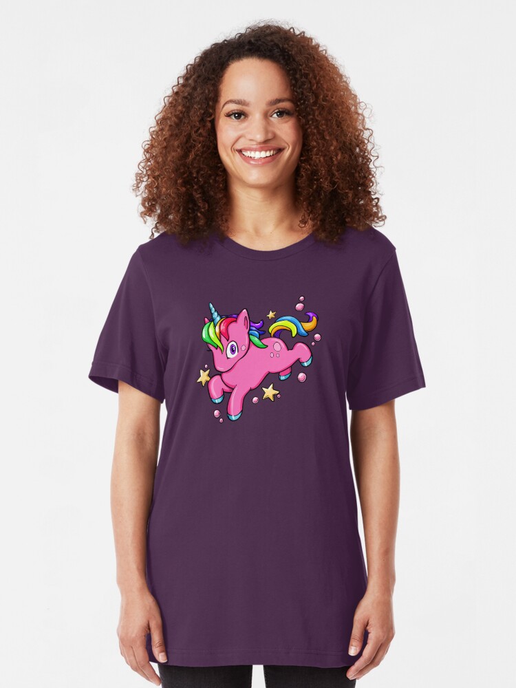 Alternate view of Magical Rainbow Unicorn Slim Fit T-Shirt