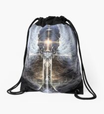 Heavenly Angel Wings Cross Drawstring Bag