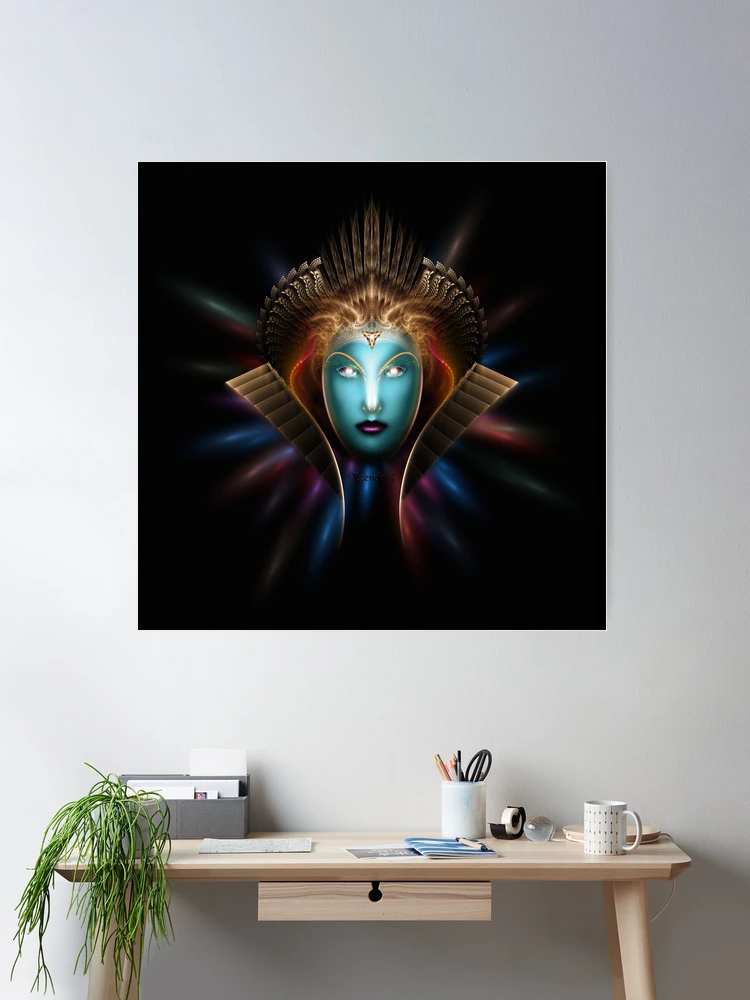 Riddian Queen Fractal Art Portrait by Xzendor7 Wall Decor Poster Art Print